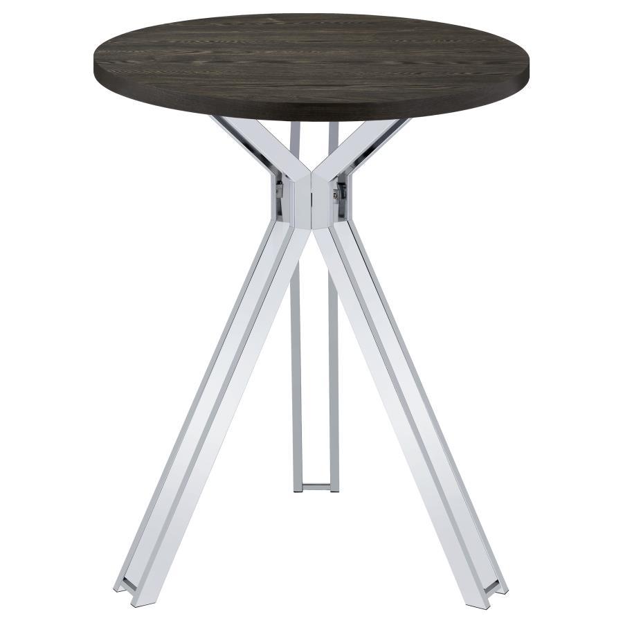 Edgerton - Round Pub Height Bistro Bar Table - Dark Oak Bar Table modern furniture Contempo Furniture