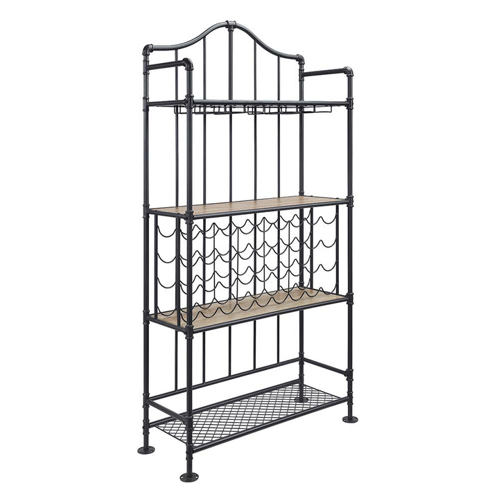 Edina Wine Rack - Oak &amp; Sandy Black – view 2