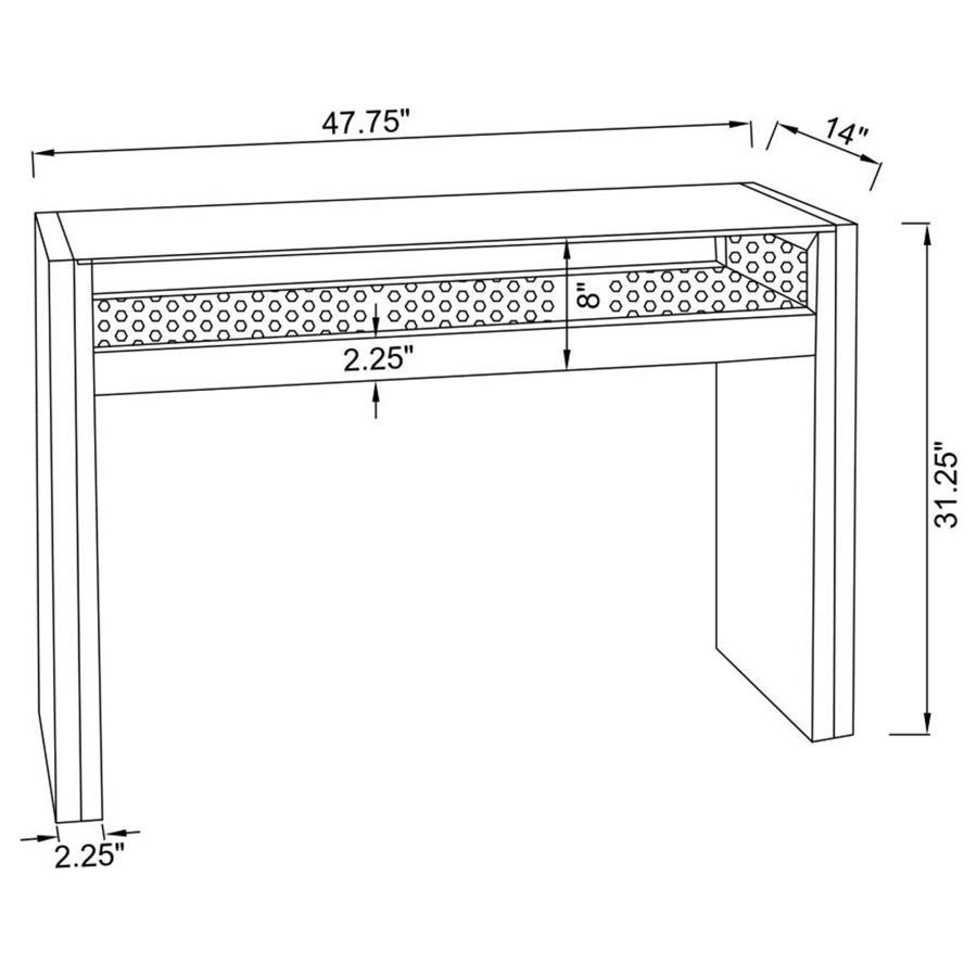 Edna - Mirrored Acrylic Console Table LED Lighting - Silver Console Table modern furniture Contempo Furniture