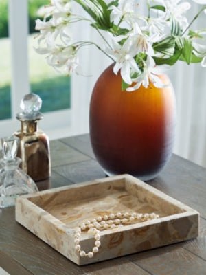 Edurton Tray (Set of 2) - Beige Trays modern furniture Contempo Furniture