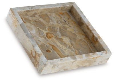 Edurton Tray (Set of 2) - Beige Trays modern furniture Contempo Furniture