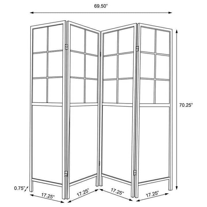 Edwards - 4 - Panel Room Divider Folding Shoji Screen - Natural Room Divider modern furniture Contempo Furniture