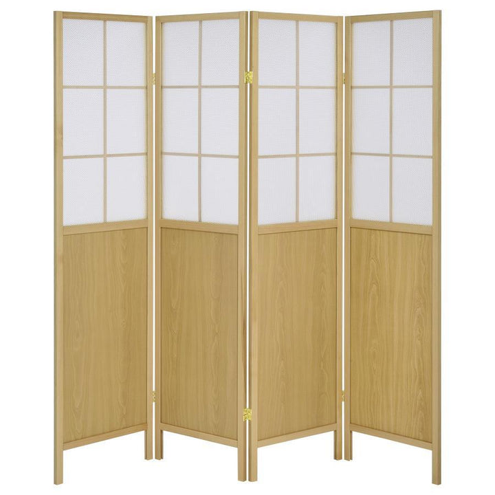 Edwards - 4 - Panel Room Divider Folding Shoji Screen - Natural Room Divider modern furniture Contempo Furniture