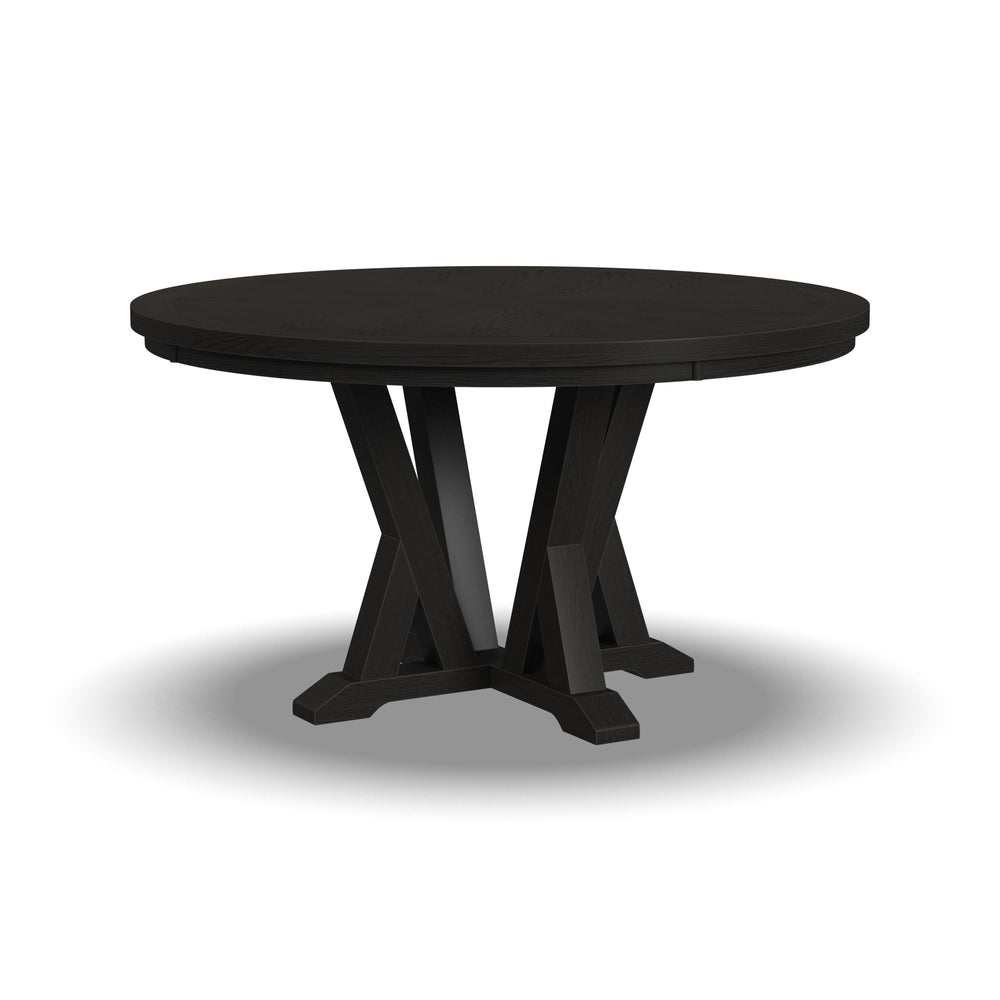 Lattice Round Dining Table Dark Brown