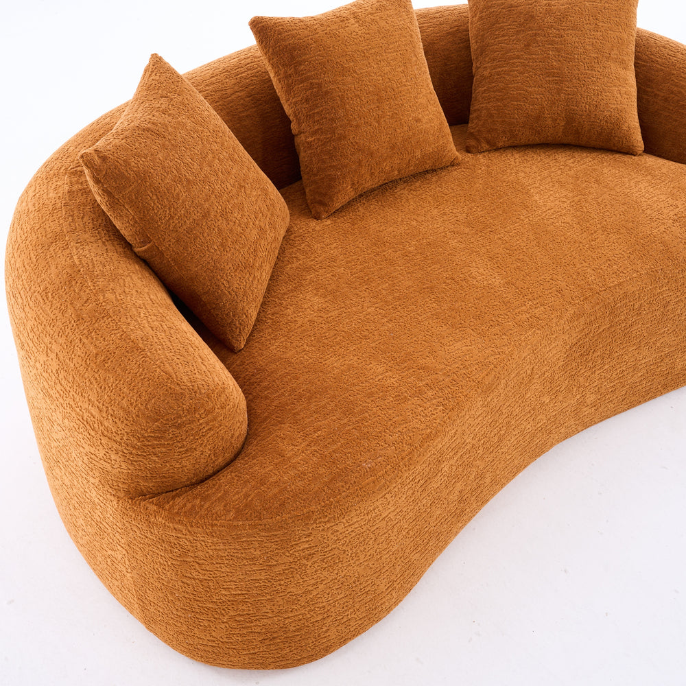 curved-loveseat-orange-full-compression-sponge-sofa