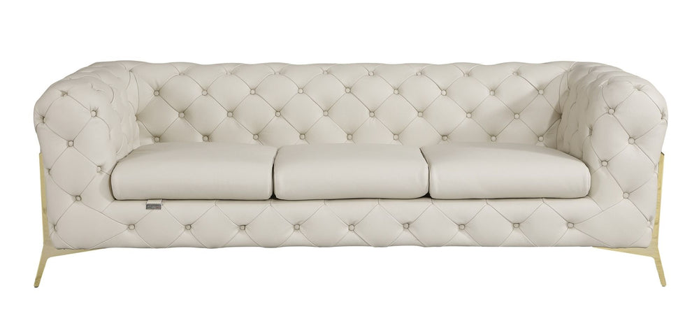 DivanItalia 970 Italian Leather Beige Sofa and Loveseat - alternate view 3