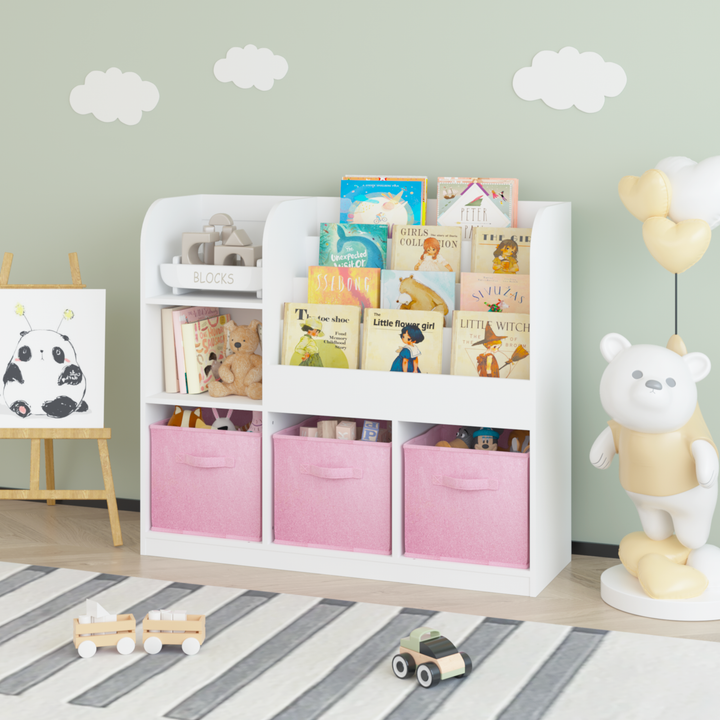 kids-bookcase-and-bookshelf-multifunctional-bookcase-white-pink