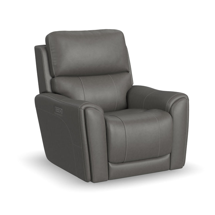 Carter Fabric Power Recliner with Power Headrest &amp; Lumbar in Smoke