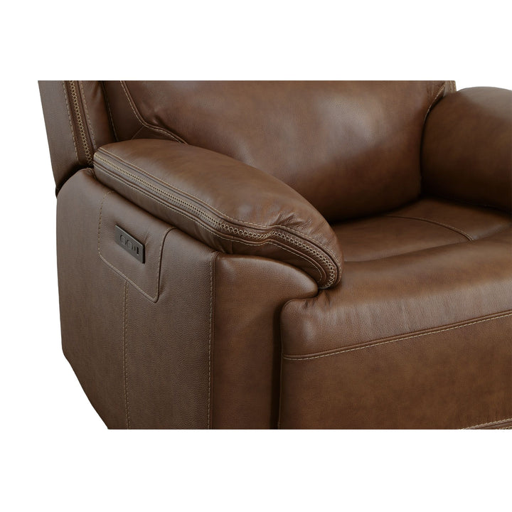 Jackson Leather Power Recliner with Power Headrest in Whiskey