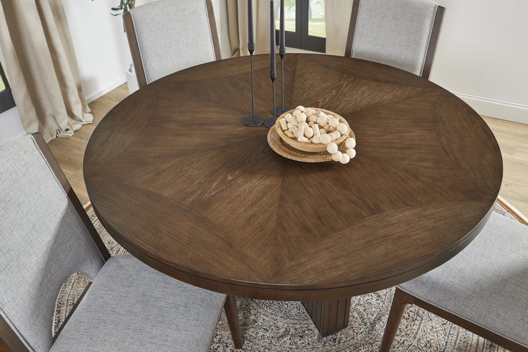 Flexsteel W1013-834 Athens  Round Dining Table  Chocolate Brown