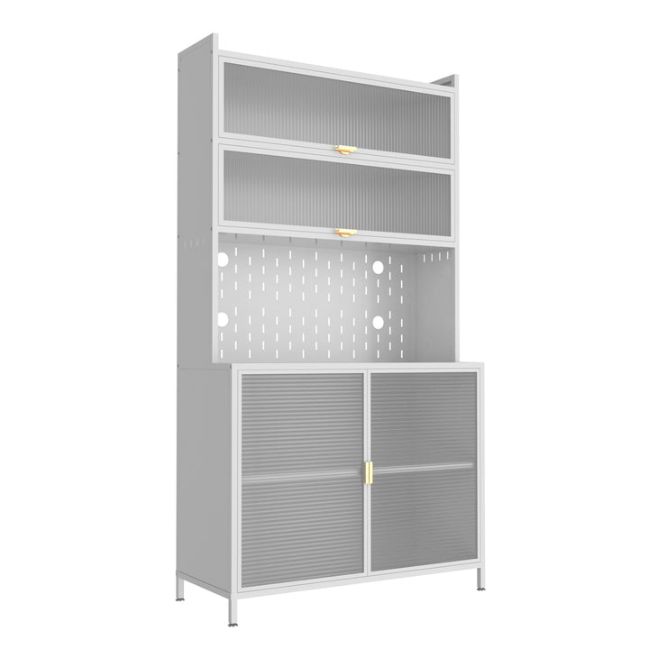 Spacious 6-Tier Steel Storage Cabinet with Flip Doors – 73" Adjustable Pantry Organizer