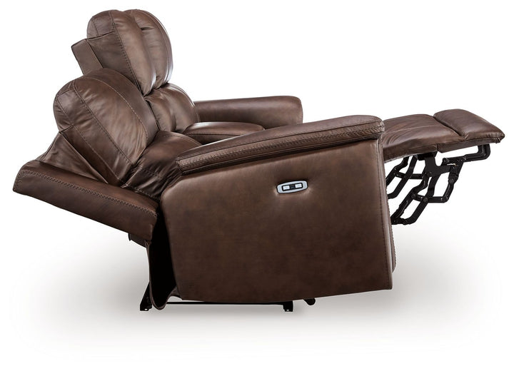 Bleckley - Power Reclining Loveseat With Console / Adjustable Headrest - Espresso by Ashley Furniture product image