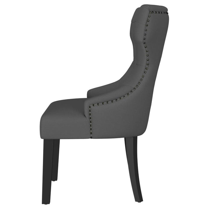 Baney - Fabric Upholstered Dining Side Chair - Gray And Black