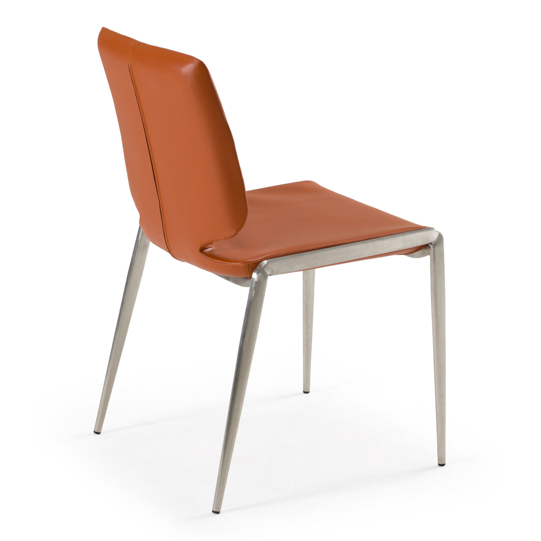 Eileen - Modern Cognac Eco-Leather Dining Chair (Set of 2)