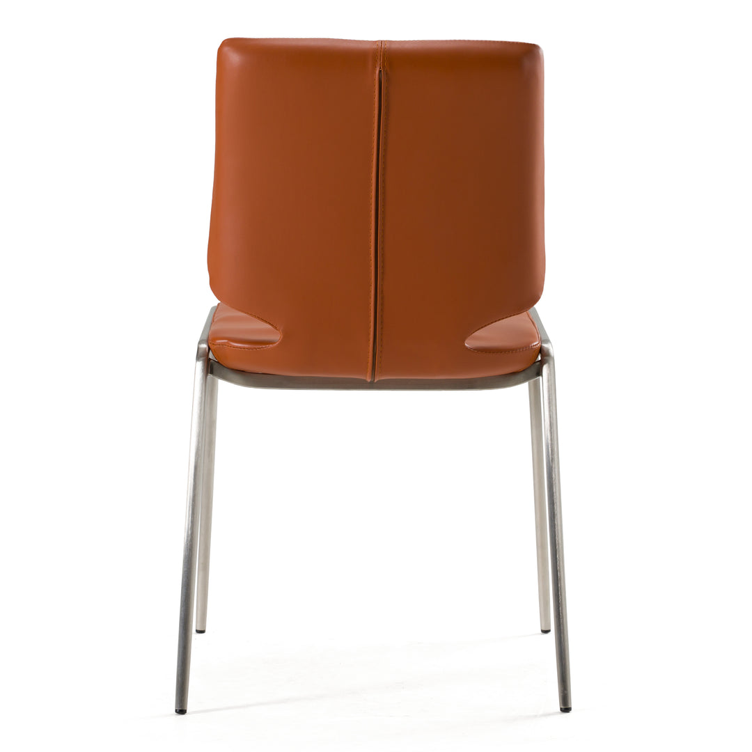 Eileen - Modern Cognac Eco-Leather Dining Chair (Set of 2)