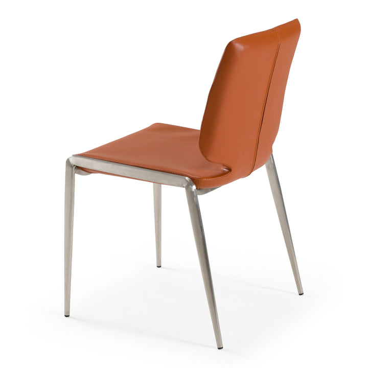 Eileen - Modern Cognac Eco-Leather Dining Chair (Set of 2)