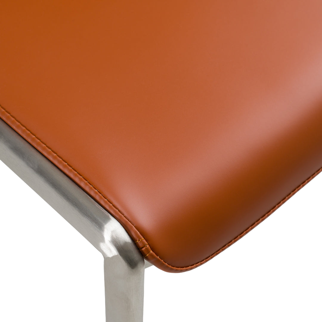 Eileen - Modern Cognac Eco-Leather Dining Chair (Set of 2)