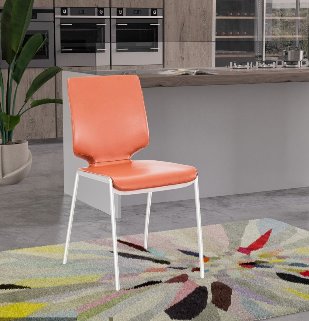 Eileen - Modern Cognac Eco-Leather Dining Chair 