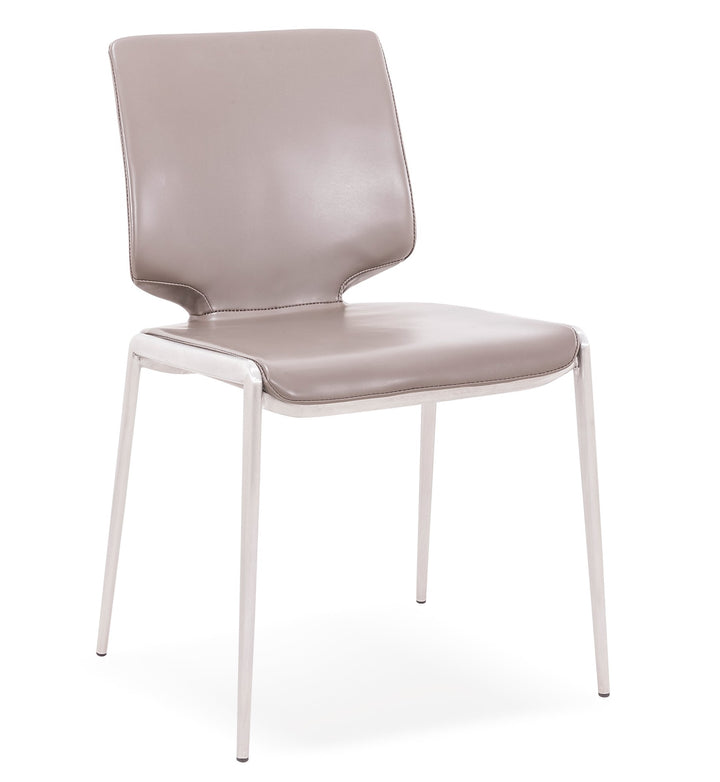 Eileen  Modern Dark Grey EcoLeather Dining Chair (Set of 2)