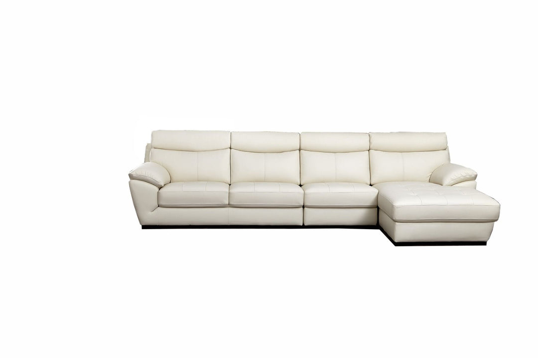 EK-L021 White Italian Leather Sectional Sofa