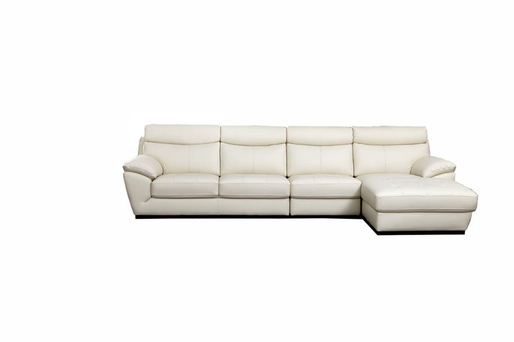 EK-L021 White Italian Leather Sectional Sofa