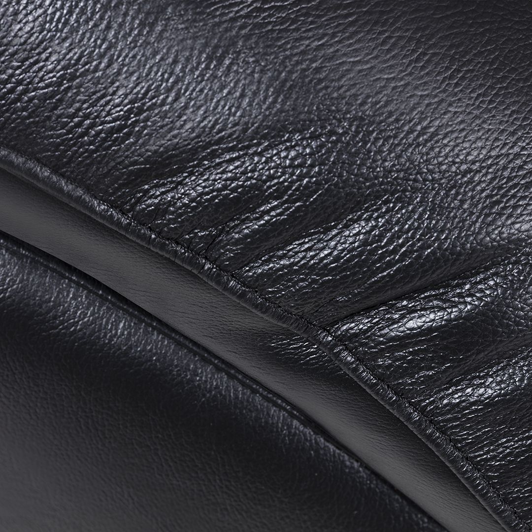 EK078 Black Italian Full Leather Sofa Leather Sofa modern furniture Contempo Furniture