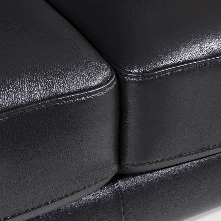 EK078 Black Italian Full Leather Sofa Leather Sofa modern furniture Contempo Furniture