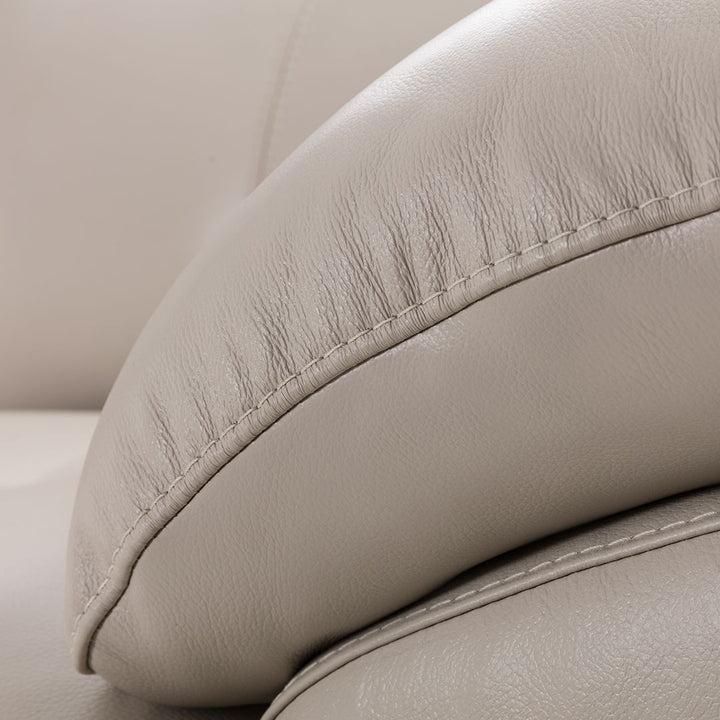 EK078 Light Gray Italian Full Leather Sofa Leather Sofa modern furniture Contempo Furniture