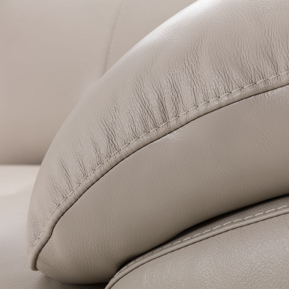 EK078 Light Gray Italian Full Leather Sofa Leather Sofa modern furniture Contempo Furniture