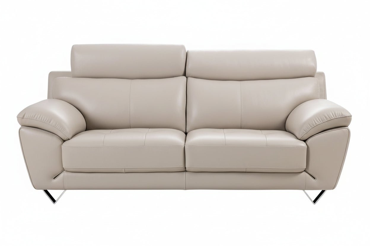 EK078 Light Gray Italian Full Leather Sofa Leather Sofa modern furniture Contempo Furniture