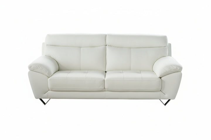 EK078 White Italian Full Leather Sofa