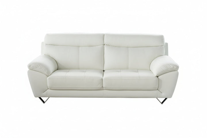 EK078 White Italian Full Leather Sofa Leather Sofa modern furniture Contempo Furniture