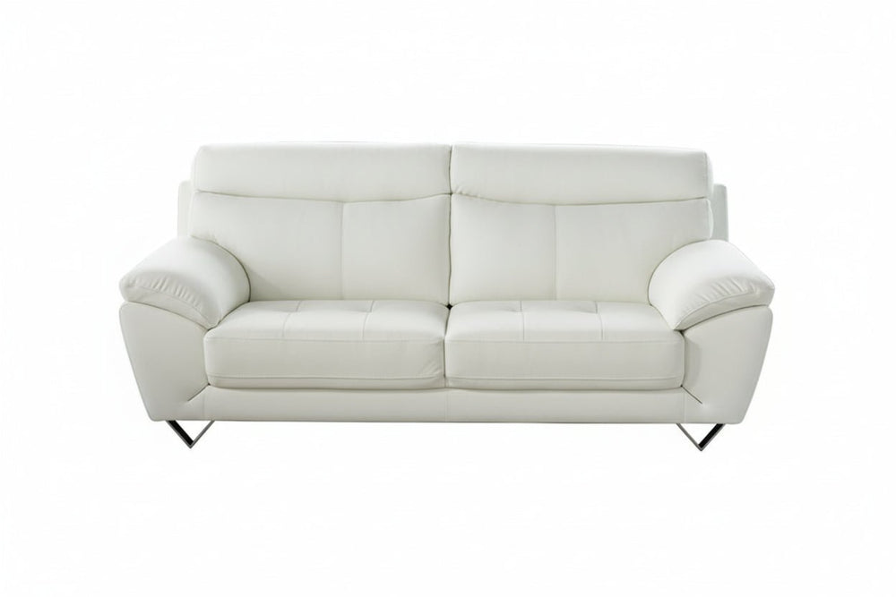 EK078 White Italian Full Leather Sofa Leather Sofa modern furniture Contempo Furniture