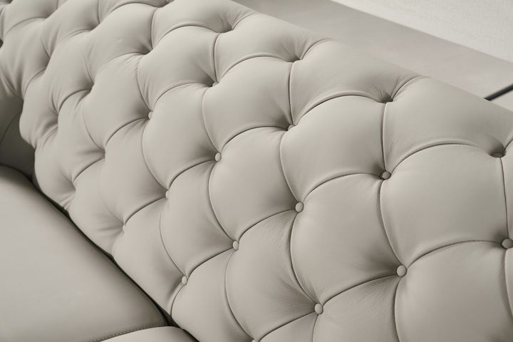 EK093 Light Gray Italian Leather Sofa Leather Sofa modern furniture Contempo Furniture