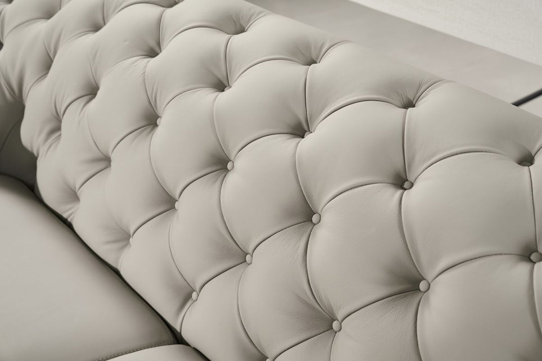 EK093 Light Gray Italian Leather Sofa Leather Sofa modern furniture Contempo Furniture