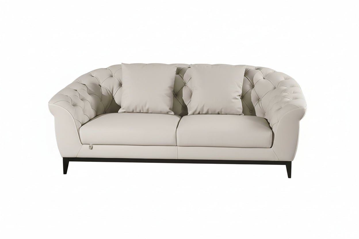 EK093 Light Gray Italian Leather Sofa Leather Sofa modern furniture Contempo Furniture