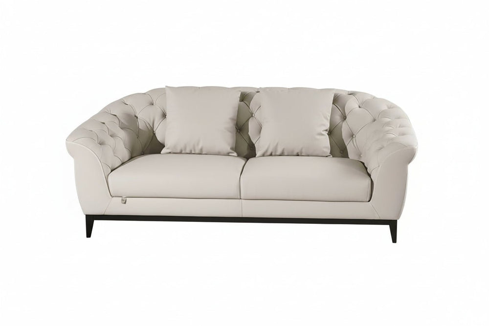 EK093 Light Gray Italian Leather Sofa Leather Sofa modern furniture Contempo Furniture