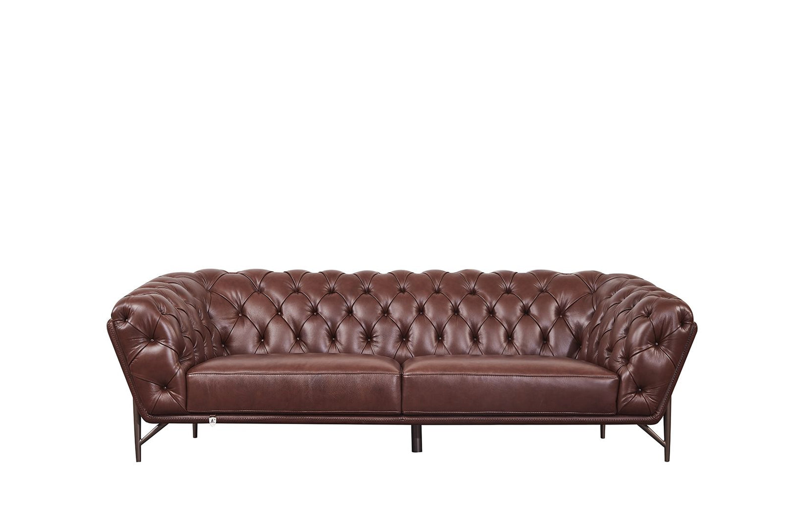 EK8009 Brown Italian Full Leather Sofa Leather Sofa modern furniture Contempo Furniture