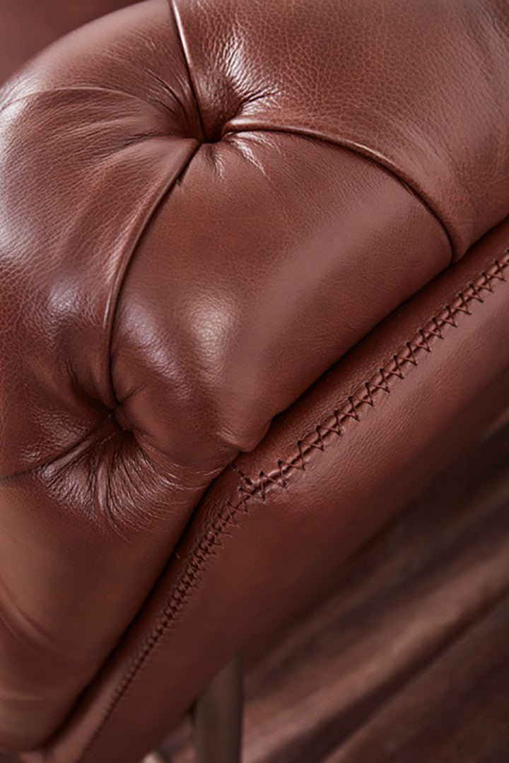 EK8009 Brown Italian Full Leather Sofa Leather Sofa modern furniture Contempo Furniture