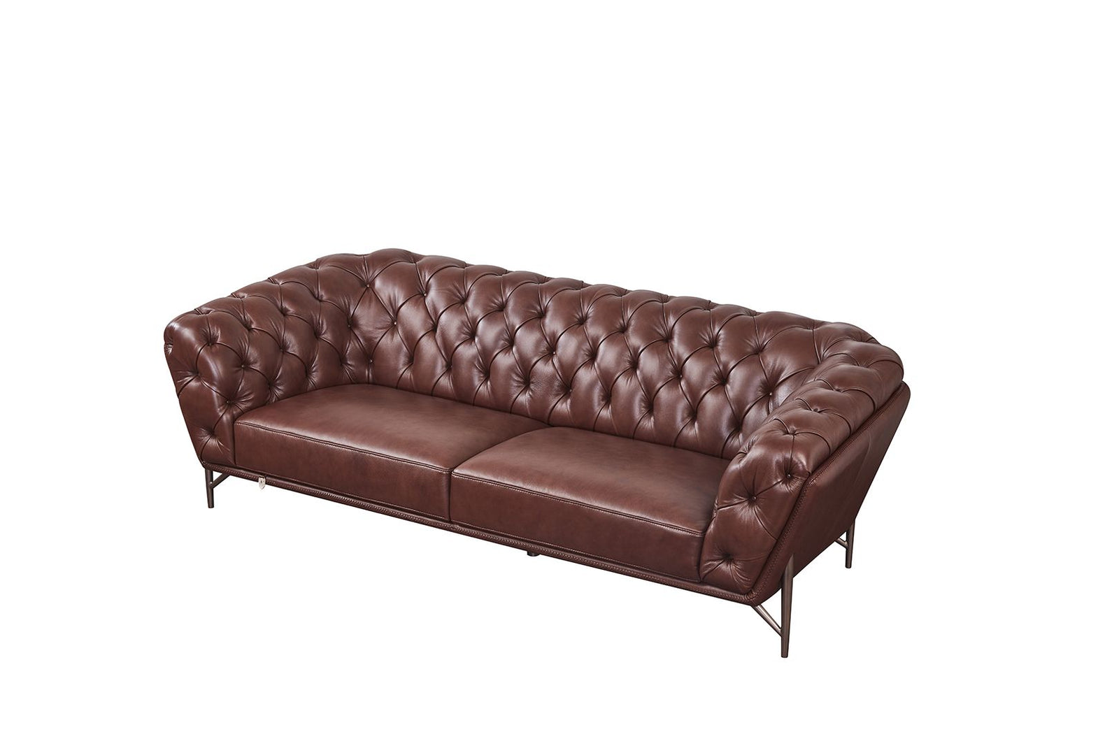 EK8009 Brown Italian Full Leather Sofa Leather Sofa modern furniture Contempo Furniture