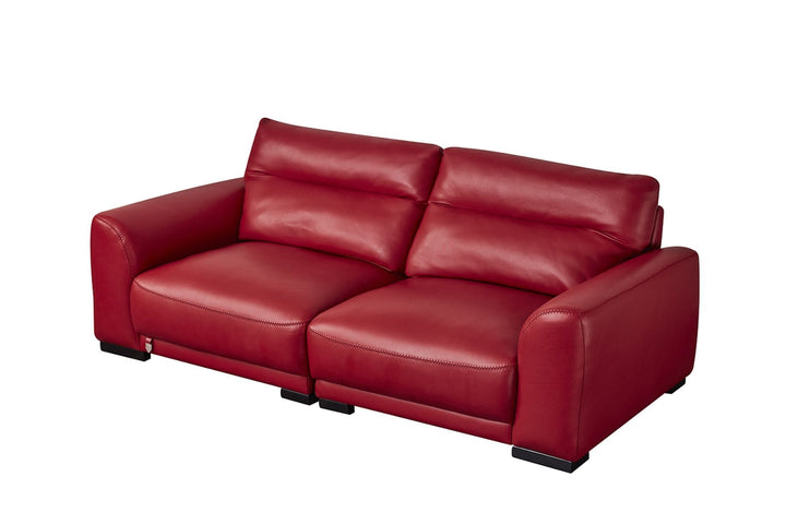 EK8012 Red Full Italian Leather Sofa Leather Sofa modern furniture Contempo Furniture