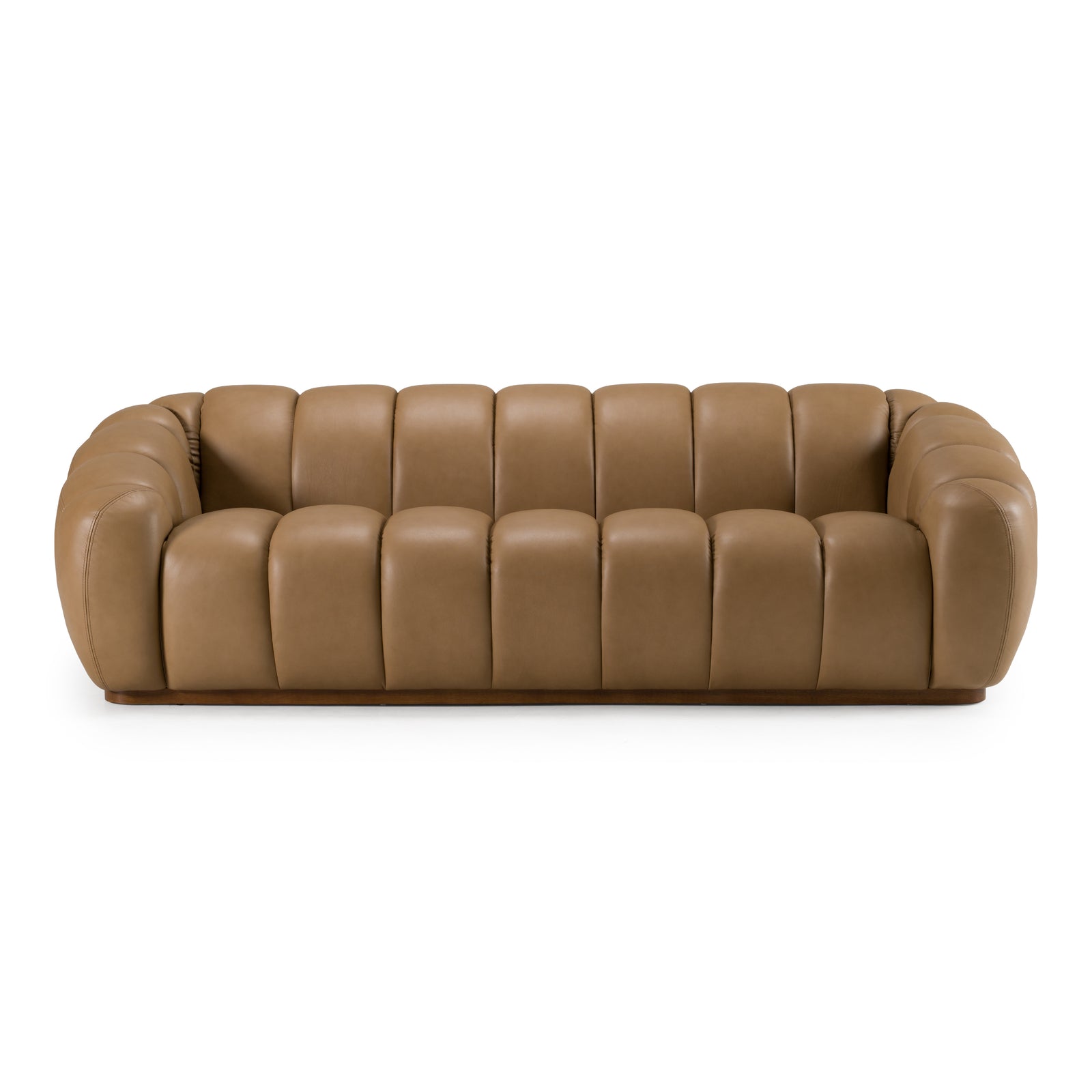 Ekwok - Modern Tan Leather Sofa