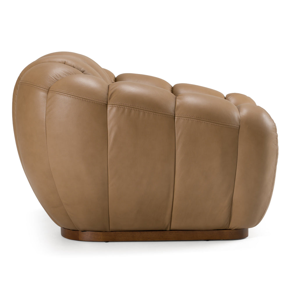 Ekwok - Modern Tan Leather Chair - View 3