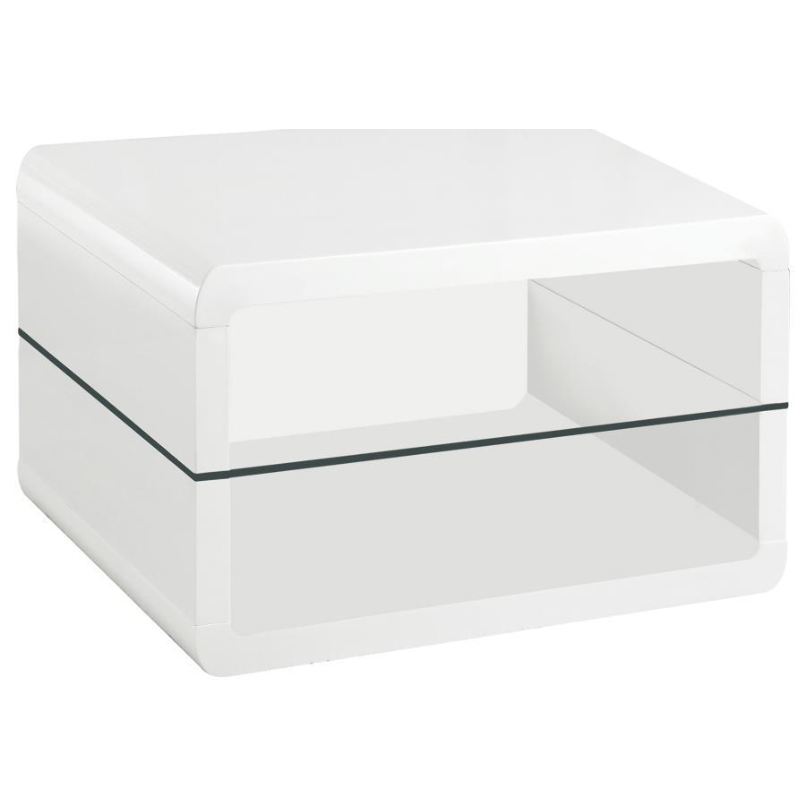 Elana - 2 Piece Coffee And End Table Set - White High Gloss Table Set modern furniture Contempo Furniture