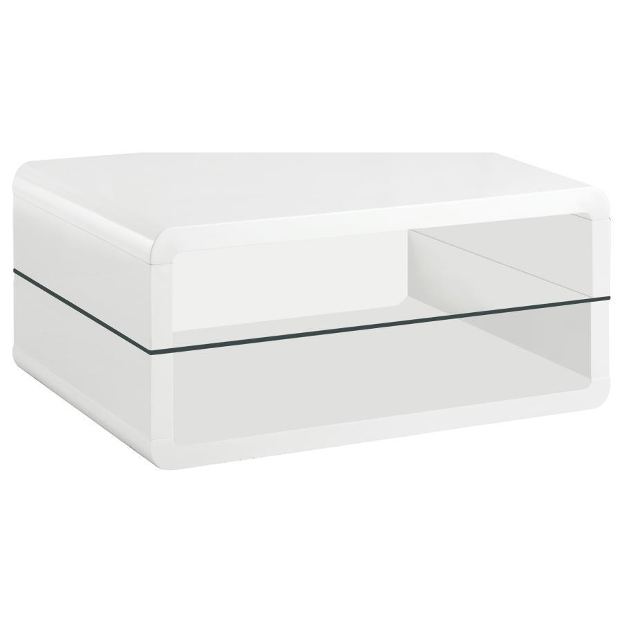 Elana - 2 Piece Coffee And End Table Set - White High Gloss Table Set modern furniture Contempo Furniture