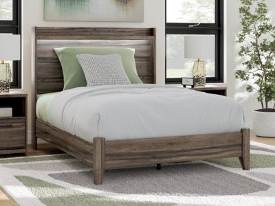 Elbrim Full Panel Bed - Dark Brown Panel Bed modern furniture Contempo Furniture