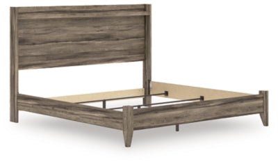 Elbrim King Panel Bed - Dark Brown Panel Bed modern furniture Contempo Furniture