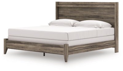 Elbrim King Panel Bed - Dark Brown Panel Bed modern furniture Contempo Furniture