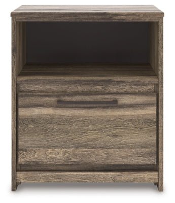 Elbrim Nightstand - Dark Brown Nightstand w/ Charging Station modern furniture Contempo Furniture