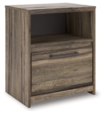 Elbrim Nightstand - Dark Brown Nightstand w/ Charging Station modern furniture Contempo Furniture